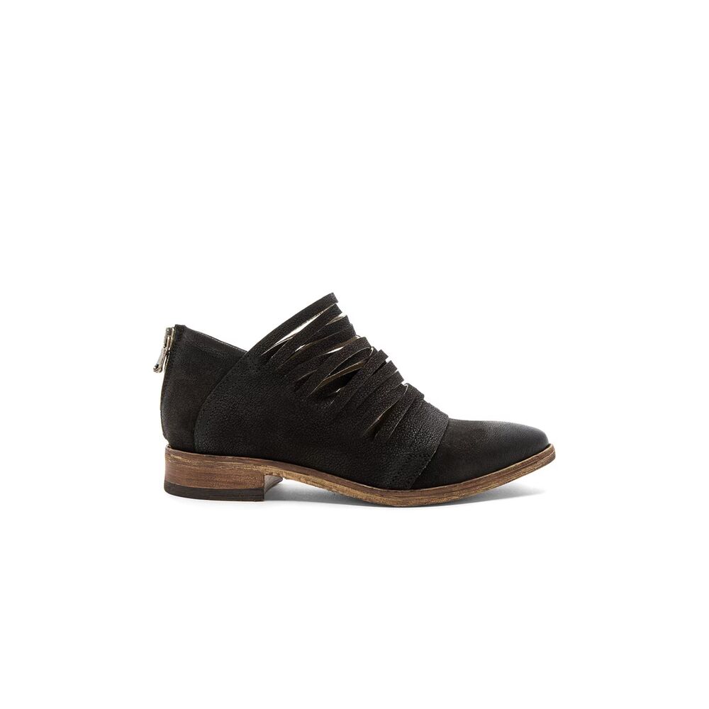 NIB Free People Lost Valley Leather Ankle Boot in Washed Black Women's Size 38 - Picture 2 of 15
